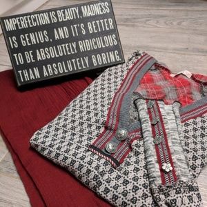 Anthro Scrapbook Knit Elbow Patch Cuffed Hoodie